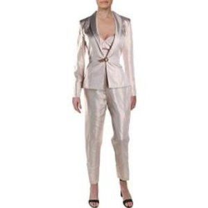 Ieena for Mac Duggal Womens Metallic 2PC Pant Suit